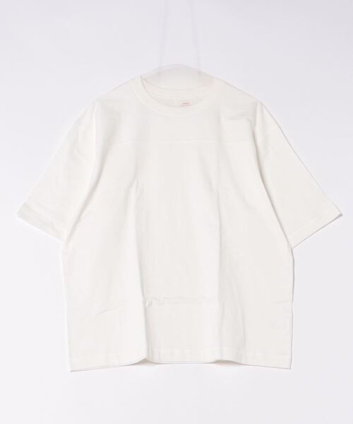 Healthknit(ヘルスニット)の「Healthknit(ヘルスニット)フットボールTシャツ(Tシャツ/カットソー・レディース・ホワイト/ブラック/キナリ・L/M)」の4枚目の写真