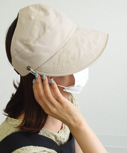 DAY CLOSET（デイ クローゼット）の「折りたためるキャップ風ナチュラルメッシュサンバイザー（サンバイザー・レディース・ナチュラル/ブラック/オフホワイト・ONE SIZE）」の6枚目の写真
