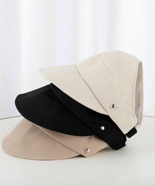 DAY CLOSET（デイ クローゼット）の「折りたためるキャップ風ナチュラルメッシュサンバイザー（サンバイザー・レディース・ナチュラル/ブラック/オフホワイト・ONE SIZE）」の10枚目の写真