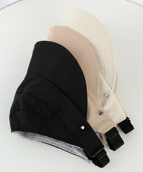 DAY CLOSET（デイ クローゼット）の「折りたためるキャップ風ナチュラルメッシュサンバイザー（サンバイザー・レディース・ナチュラル/ブラック/オフホワイト・ONE SIZE）」の11枚目の写真