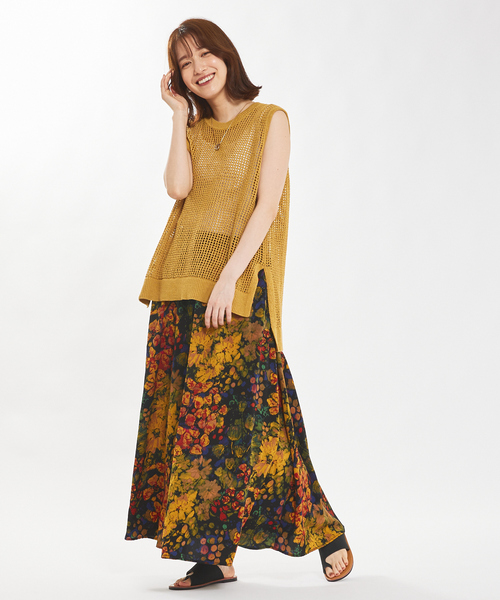 abahouse mavie（アバハウスマヴィ）の「メッシュサマーニットノースリプルオーバー/シアートップス/ベスト（ニット/セーター・レディース・ブラック/グレー/イエロー・フリー）」の11枚目の写真