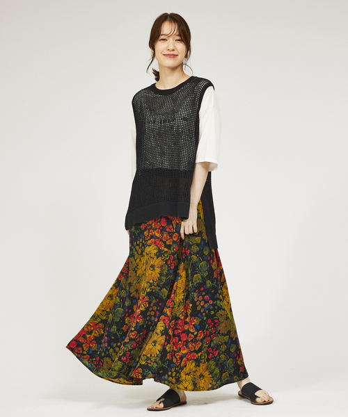 abahouse mavie（アバハウスマヴィ）の「メッシュサマーニットノースリプルオーバー/シアートップス/ベスト（ニット/セーター・レディース・ブラック/グレー/イエロー・フリー）」の18枚目の写真