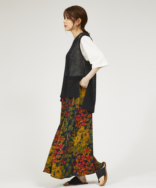 abahouse mavie（アバハウスマヴィ）の「メッシュサマーニットノースリプルオーバー/シアートップス/ベスト（ニット/セーター・レディース・ブラック/グレー/イエロー・フリー）」の19枚目の写真