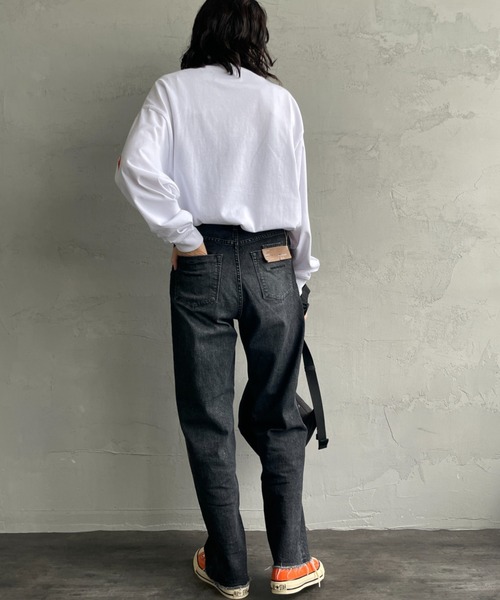 UNIVERSAL OVERALL（ユニバーサルオーバーオール）の「[UNIVERSAL OVERALL/ユニバーサルオーバーオール] 別注 ワンポイントロゴ刺繍 ロングスリーブTシャツ（Tシャツ/カットソー・レディース・ホワイト/グレー/ブラック/ネイビー/オートミール・M/S/L）」の11枚目の写真