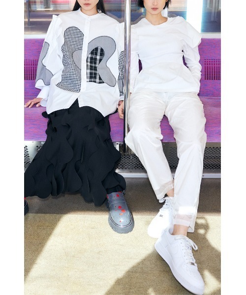 ENFOLD（エンフォルド）の「シースルータフタ Sheered TR（その他パンツ・レディース・ホワイト/ライトパープル・38/36）」の3枚目の写真