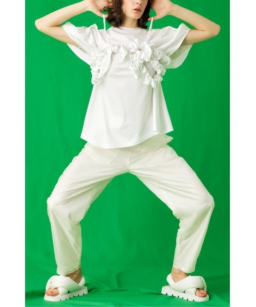 ENFOLD（エンフォルド）の「シースルータフタ Sheered TR（その他パンツ・レディース・ホワイト/ライトパープル・38/36）」の4枚目の写真