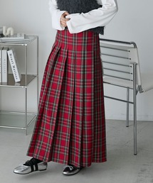 forksy. | 【forksy.】チェックプリーツAラインロングスカート(スカート)