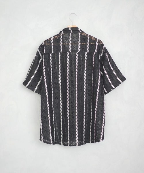 Shoowtime(ショウタイム)の「レースパターンオープンカラーシースルーシャツ(シャツ/ブラウス・メンズ・ホワイト/ブラック・MEDIUM/LARGE)」の18枚目の写真