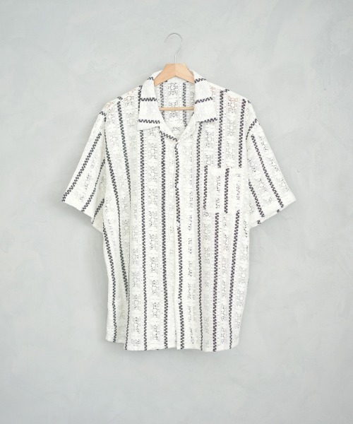 Shoowtime(ショウタイム)の「レースパターンオープンカラーシースルーシャツ(シャツ/ブラウス・メンズ・ホワイト/ブラック・MEDIUM/LARGE)」の20枚目の写真