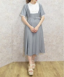 axes femme | フレンチマリンストライプワンピース(ワンピース)