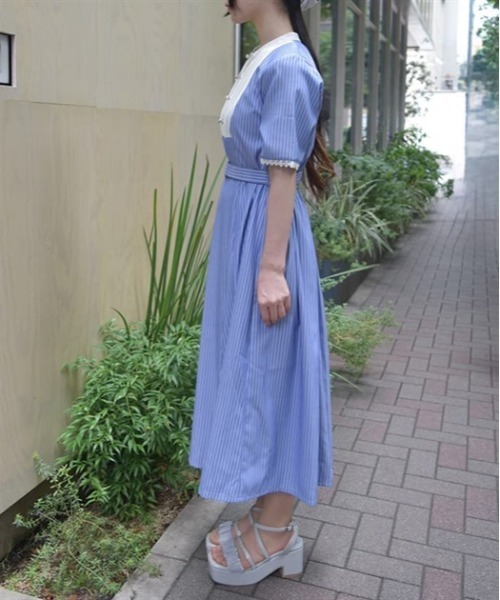 axes femme（アクシーズファム）の「フレンチマリンストライプワンピース（ワンピース・レディース・ホワイト/ブルー/グレー・FREE）」の14枚目の写真