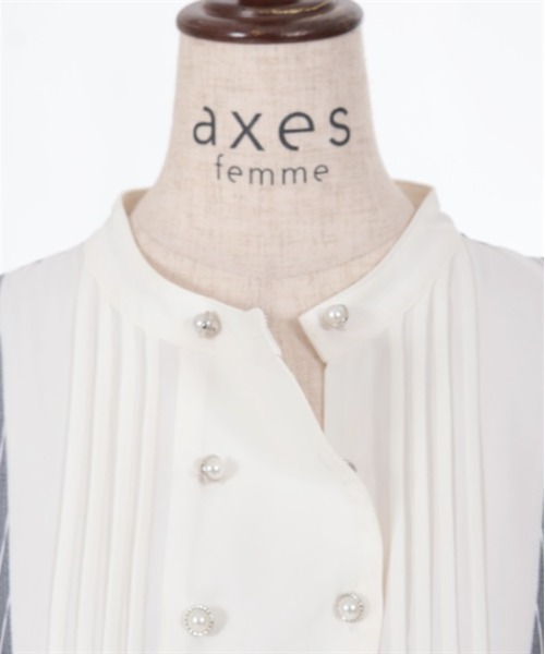 axes femme（アクシーズファム）の「フレンチマリンストライプワンピース（ワンピース・レディース・ホワイト/ブルー/グレー・FREE）」の20枚目の写真