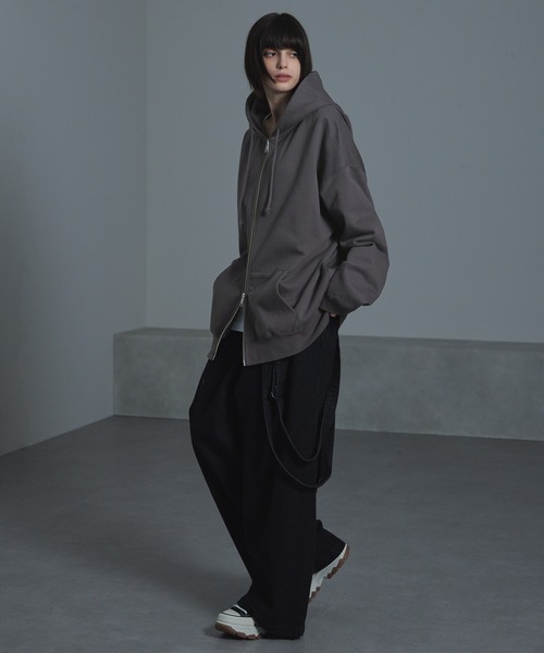 cussil（クシル）の「【cussil/クシル】ヘビーウェイトダブルスライダーフルジップルーズシルエットパーカー/フーディ（パーカー・メンズ・ブラック/ライトグレー/チャコールグレー・L/M/S）」の8枚目の写真