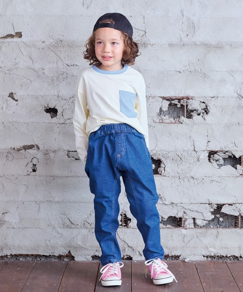 Life Support Products（ライフサポートプロダクツ）の「配色ポケットロンTee（Tシャツ/カットソー・キッズ・チャコール/マスタード/グリーン系その他/ブラウン/ホワイト系その他/オフホワイト/ブルー/ブラック系その他・80/90/95/100/110/120/130/140/150）」の16枚目の写真