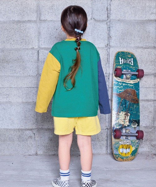 Life Support Products（ライフサポートプロダクツ）の「配色ポケットロンTee（Tシャツ/カットソー・キッズ・チャコール/マスタード/グリーン系その他/ブラウン/ホワイト系その他/オフホワイト/ブルー/ブラック系その他・80/90/95/100/110/120/130/140/150）」の21枚目の写真