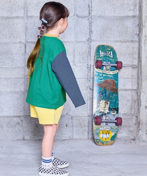 Life Support Products（ライフサポートプロダクツ）の「配色ポケットロンTee（Tシャツ/カットソー・キッズ・チャコール/マスタード/グリーン系その他/ブラウン/ホワイト系その他/オフホワイト/ブルー/ブラック系その他・80/90/95/100/110/120/130/140/150）」の22枚目の写真