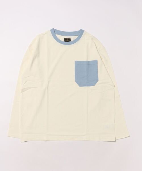 Life Support Products（ライフサポートプロダクツ）の「配色ポケットロンTee（Tシャツ/カットソー・キッズ・チャコール/マスタード/グリーン系その他/ブラウン/ホワイト系その他/オフホワイト/ブルー/ブラック系その他・80/90/95/100/110/120/130/140/150）」の9枚目の写真