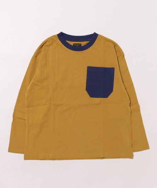 Life Support Products（ライフサポートプロダクツ）の「配色ポケットロンTee（Tシャツ/カットソー・キッズ・チャコール/マスタード/グリーン系その他/ブラウン/ホワイト系その他/オフホワイト/ブルー/ブラック系その他・80/90/95/100/110/120/130/140/150）」の15枚目の写真