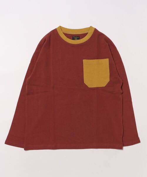 Life Support Products（ライフサポートプロダクツ）の「配色ポケットロンTee（Tシャツ/カットソー・キッズ・チャコール/マスタード/グリーン系その他/ブラウン/ホワイト系その他/オフホワイト/ブルー/ブラック系その他・80/90/95/100/110/120/130/140/150）」の12枚目の写真