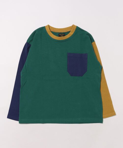 Life Support Products（ライフサポートプロダクツ）の「配色ポケットロンTee（Tシャツ/カットソー・キッズ・チャコール/マスタード/グリーン系その他/ブラウン/ホワイト系その他/オフホワイト/ブルー/ブラック系その他・80/90/95/100/110/120/130/140/150）」の13枚目の写真