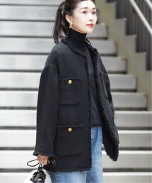 journal standard L'essage | GIOLICAツイードBIGジャケット(ノーカラージャケット)