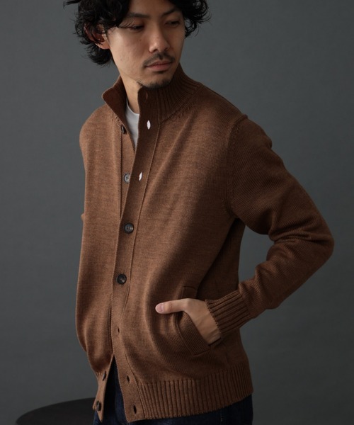 ZANONE(ザノーネ)の「【ZANONE / CHIOTO 5ゲージ スタンドカラー カーディガン】(カーディガン/ボレロ・メンズ・ブラック/ネイビー/ブラウン系その他3/グレー系その他/ライトブラウン/パープル/ベージュ/ブラック系その他4・50/44/52/48/46)」の4枚目の写真