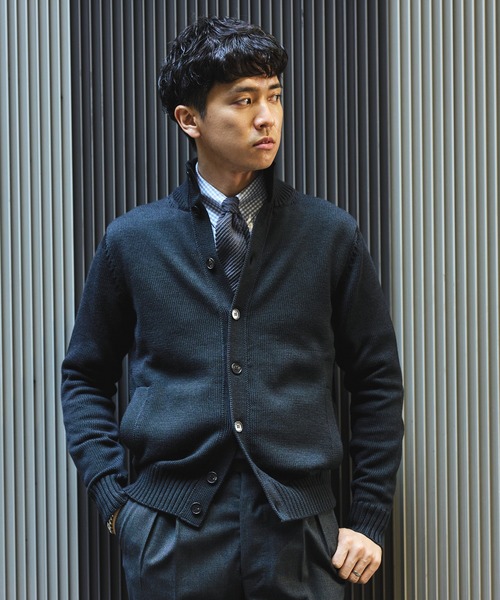 ZANONE / CHIOTO 5ゲージ スタンドカラー カーディガン（カーディガン