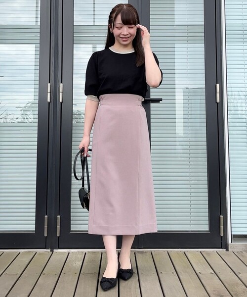 couture brooch（クチュールブローチ）の「◆【二の腕カバー・上品×シンプルなニット】配色スカラ5分袖ニット（ニット/セーター・レディース・アイボリー/ブラック/ブラウン系その他・36/38/42）」の22枚目の写真