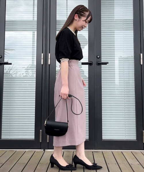 couture brooch（クチュールブローチ）の「◆【二の腕カバー・上品×シンプルなニット】配色スカラ5分袖ニット（ニット/セーター・レディース・アイボリー/ブラック/ブラウン系その他・36/38/42）」の21枚目の写真