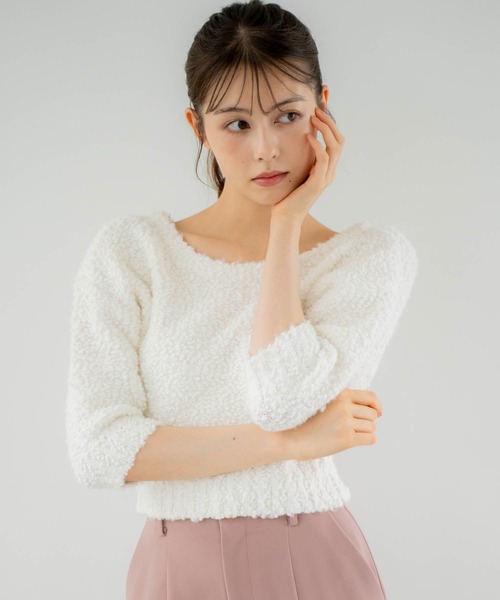 NOELA(ノエラ)の「スラブきらきらニット(ニット/セーター・レディース・グレー/オフホワイト/ベージュ・フリー)」の6枚目の写真