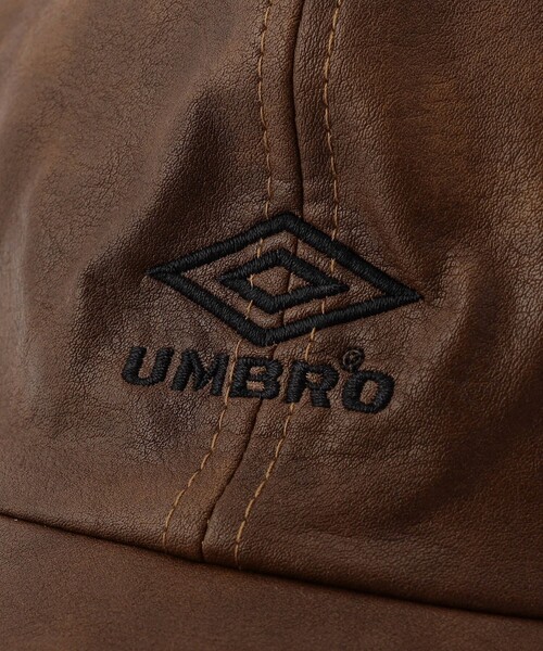 UMBRO（アンブロ）の「UMBRO/アンブロ SP PU LOGO CAP/別注 刺繍ロゴ キャップ（キャップ・メンズ・ブラウン/ブラック/ダークブラウン・ﾌﾘ-）」の22枚目の写真