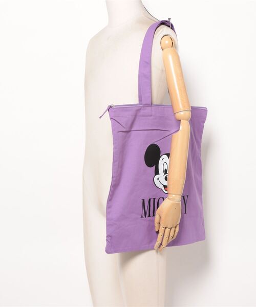 Disney(ディズニー)の「Disney Mickey Mouse トートバッグ(トートバッグ・レディース・パープル/アイボリー・FREE)」の6枚目の写真