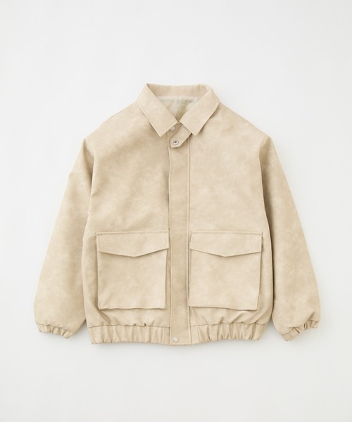 one after another NICE CLAUP（ワンアフターアナザーナイスクラップ）の「オーバーサイズ合皮ブルゾン（ライダースジャケット・レディース・ブラウン/ピンク/アイボリー/ブラック・FREE）」の15枚目の写真