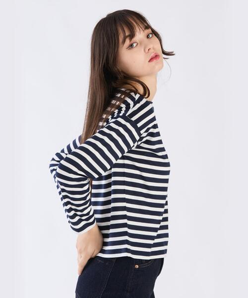 新品タグ付き agnes.b ロングスリーブ ボーダーTシャツ コラボ 青×紺 To b. by agnes b.（トゥービーバイアニエスベー）の「ボーダー