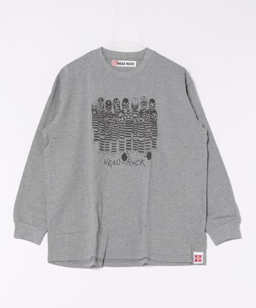 HEAD ROCK（ヘッドロック）の「長袖オーバーサイズTシャツ（大人）（Tシャツ/カットソー・レディース・オフホワイト/杢グレー/スミクロ・160/170/180）」の3枚目の写真