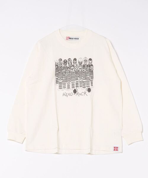 HEAD ROCK（ヘッドロック）の「長袖オーバーサイズTシャツ（大人）（Tシャツ/カットソー・レディース・オフホワイト/杢グレー/スミクロ・160/170/180）」の2枚目の写真
