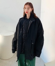 韓国ファッション フィッシュテールオーバーサイズミリタリーブルゾン