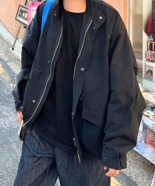 Dalfwin(ダールフィン)の「韓国ファッション フィッシュテールオーバーサイズミリタリーブルゾン(ブルゾン・レディース・カーキ/ブラック・FREE)」の10枚目の写真