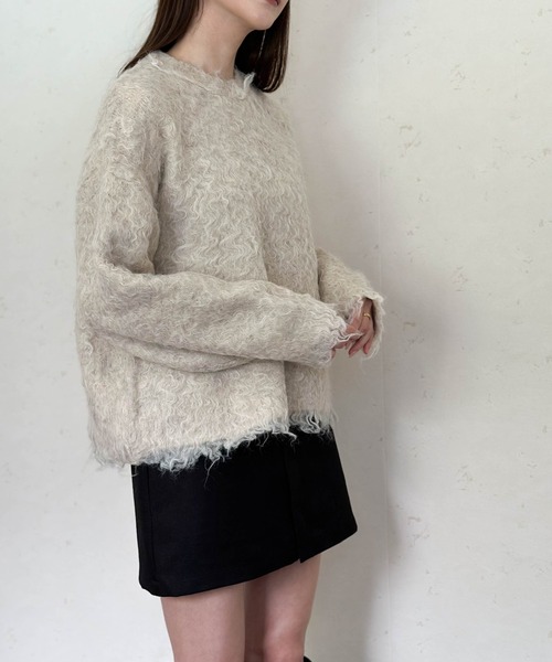 Per sist ence(パーシエンス)の「ブークレシャギークルーネックプルオーバー(ニット/セーター・レディース・オレンジ/グリーン/アイボリー/グレー/チャコールグレー・FREE)」の20枚目の写真