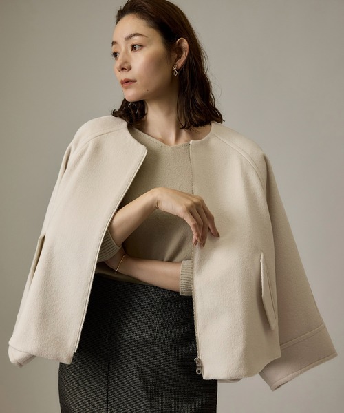 ROPE'（ロペ）の「プレミアムカシミヤ ジップブルゾン【新色追加