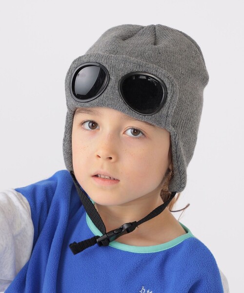 THE PARK SHOP(ザパークショップ)の「【WEB限定】THE PARK SHOP:GOGGLE SNOW CAP(ニットキャップ/ビーニー・キッズ・ブラック/ダークグリーン/グレー/ネイビー・ONE SIZE)」の3枚目の写真