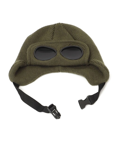 THE PARK SHOP(ザパークショップ)の「【WEB限定】THE PARK SHOP:GOGGLE SNOW CAP(ニットキャップ/ビーニー・キッズ・ブラック/ダークグリーン/グレー/ネイビー・ONE SIZE)」の1枚目の写真