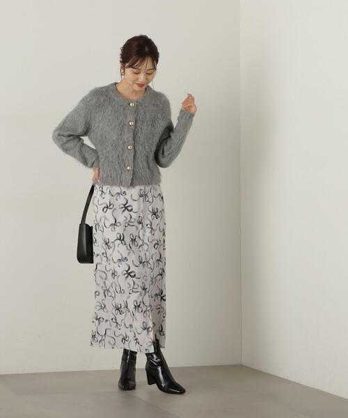 PROPORTION BODY DRESSING（プロポーションボディドレッシング）の「リボン柄ナロースカート / 1214220507（スカート・レディース・グレー/ブラック・SMALL/MEDIUM）」の21枚目の写真