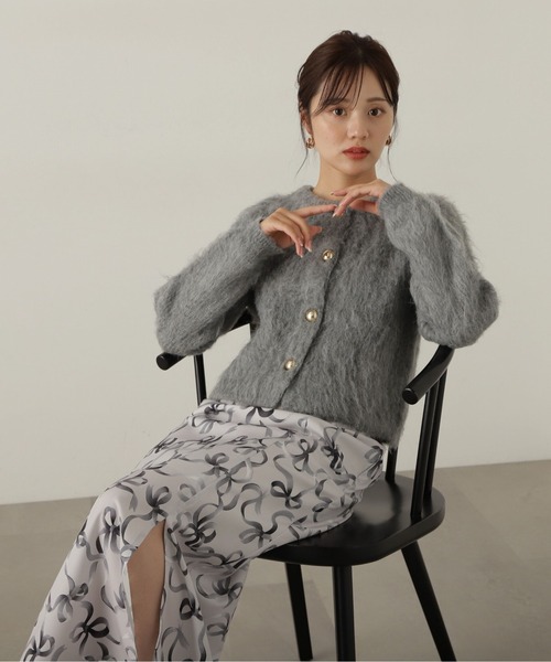 PROPORTION BODY DRESSING（プロポーションボディドレッシング）の「リボン柄ナロースカート / 1214220507（スカート・レディース・グレー/ブラック・SMALL/MEDIUM）」の3枚目の写真