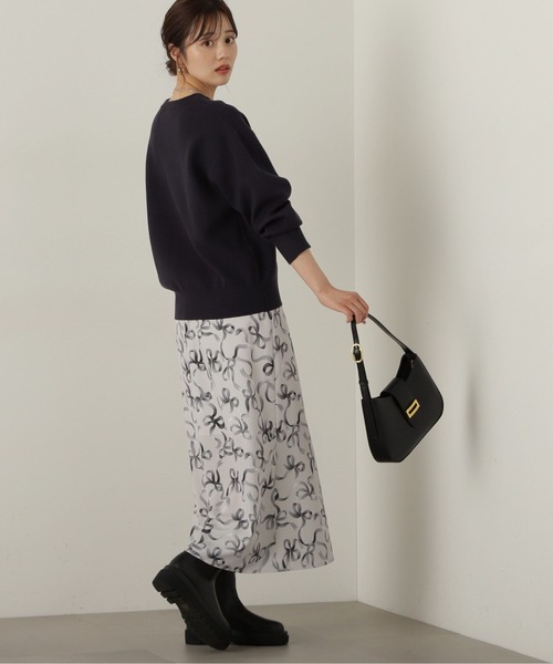 PROPORTION BODY DRESSING（プロポーションボディドレッシング）の「リボン柄ナロースカート / 1214220507（スカート・レディース・グレー/ブラック・SMALL/MEDIUM）」の6枚目の写真