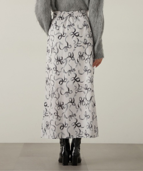 PROPORTION BODY DRESSING（プロポーションボディドレッシング）の「リボン柄ナロースカート / 1214220507（スカート・レディース・グレー/ブラック・SMALL/MEDIUM）」の10枚目の写真