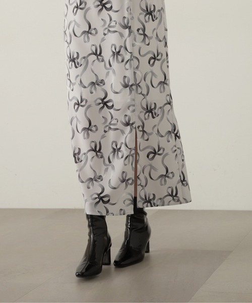 PROPORTION BODY DRESSING（プロポーションボディドレッシング）の「リボン柄ナロースカート / 1214220507（スカート・レディース・グレー/ブラック・SMALL/MEDIUM）」の13枚目の写真