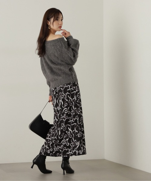 PROPORTION BODY DRESSING（プロポーションボディドレッシング）の「リボン柄ナロースカート / 1214220507（スカート・レディース・グレー/ブラック・SMALL/MEDIUM）」の14枚目の写真