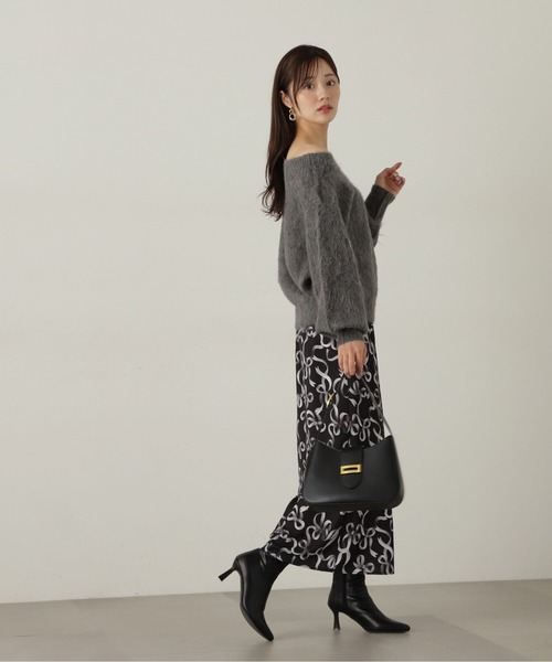 PROPORTION BODY DRESSING（プロポーションボディドレッシング）の「リボン柄ナロースカート / 1214220507（スカート・レディース・グレー/ブラック・SMALL/MEDIUM）」の15枚目の写真