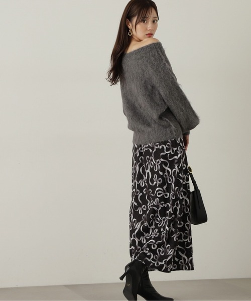 PROPORTION BODY DRESSING（プロポーションボディドレッシング）の「リボン柄ナロースカート / 1214220507（スカート・レディース・グレー/ブラック・SMALL/MEDIUM）」の17枚目の写真